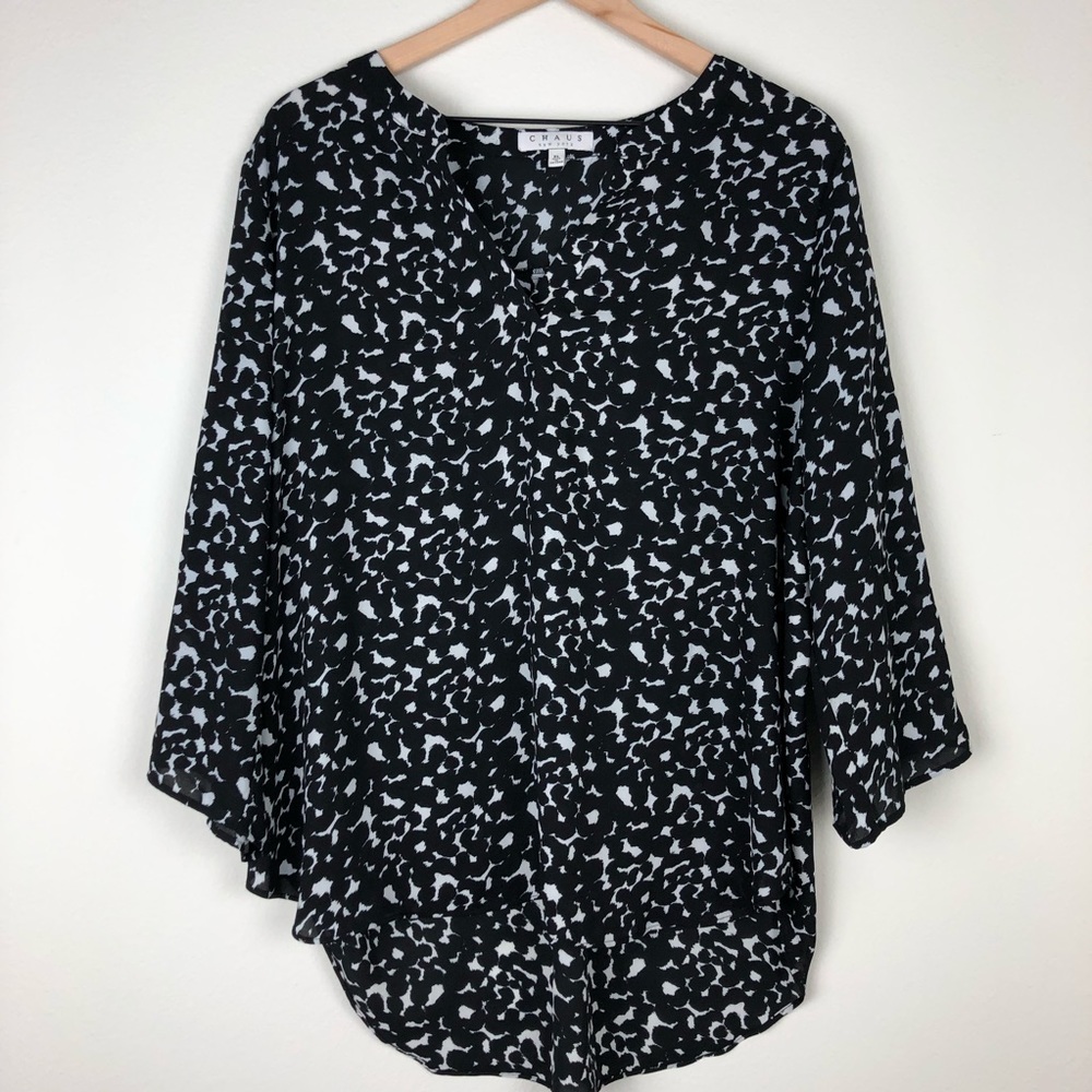 Chaus Black and White Tunic, Size XL